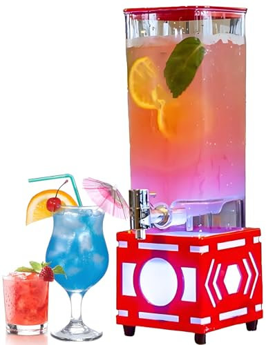 Torre dispensadora de cerveza, dispensador de bebidas de mesa LED de 3 L con grifo para fiestas, bares, barbacoas, discotecas y restaurantes, ideal para servir bebidas sin esfuerzo
