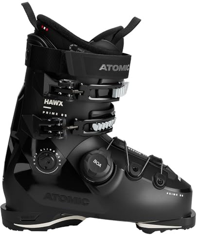 ATOMIC HAWX Prime 85 BOA W Skischuhe in Schwarz/Anthrazit - Größe 42/43 - Mittelbreite Ski-Boots mit 100 mm Passform & 85er-Flex - Hochwertige Ski-Schuhe mit präzisem BOA® Fit System