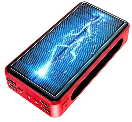 Power Bank, 50000 mAh, caricabatterie solare portatile wireless con 5 uscite e 4 ingressi, torcia con display digitale a LED