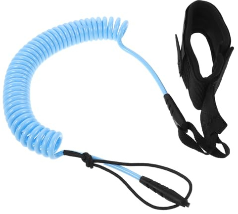 SUPVOX Laisse De Surf TPU Coiled pour Planche Paddle Et Kayak Corde De Sécurité Légère Et Bracelet Confortable Antiperte Bleu