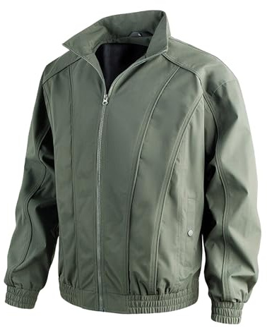 Giubbino Bomber, Giubbino Uomo Estivo, Giubbino Manica Lunga Leggero Casual Jacket Giacca con Tasche con Zip Giubbotto Giubbotto Uomo Mezza Stagione Comodo Varsity Giubbotto
