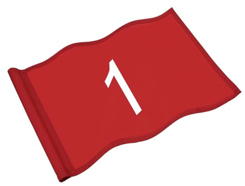 TIXIPEM Golf Flag with Tube Inserted [1pcs] - Nylon Putting Green Golf Target Flag with the Number 1 Use for Indoor & Outdoor Courts & Practice Field - [Red - 20 IN]