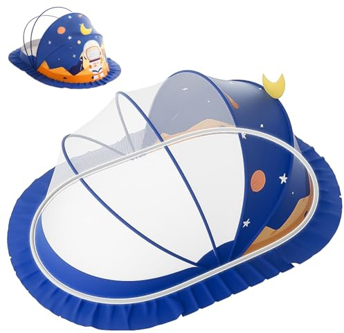 Kinderbett Fliegenschutz | Faltbares Atmungsaktives Babybett Netz Mit Kompaktem Design,Kinderbett Netz Baldachin Zelte Abdeckung Cartoon Atmungsaktives Bettzubehör Für Mädchen Schlafzimmer