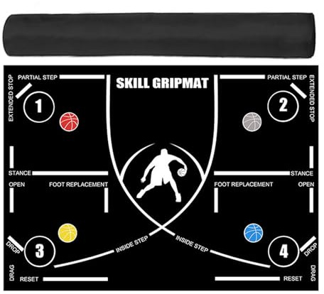 Tapis d'entraînement de basket-ball, tapis d'entraînement antidérapant et silencieux pour la vitesse, l'agilité et la coordination, équipement d'entraînement d'intérieur pour exercices réguliers