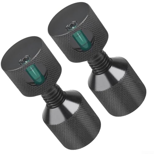 UrbanHui Juego de pines de posicionamiento de dos agujeros de brida de aluminio profesional de 1-1/8 pulgadas para alineación de tuberías con nivel integrado rojo negro (negro2 piezas)