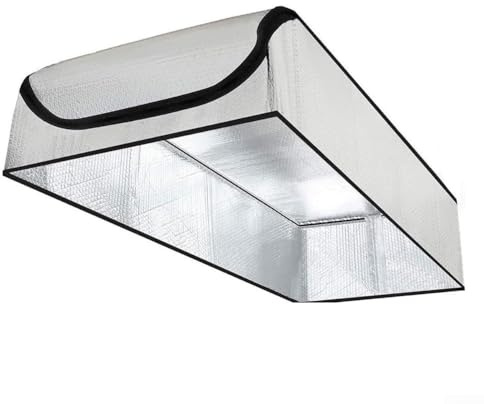 Qualoramall Dachbodentreppen-Isolierung, 138 x 64 x 28 cm, Aluminiumfolie, Schneeschutz, extra dick, doppelte Blase, Dachbodentür, Isolierung, Treppenhaus, Thermobarriere, Winter, Sommer, Schild