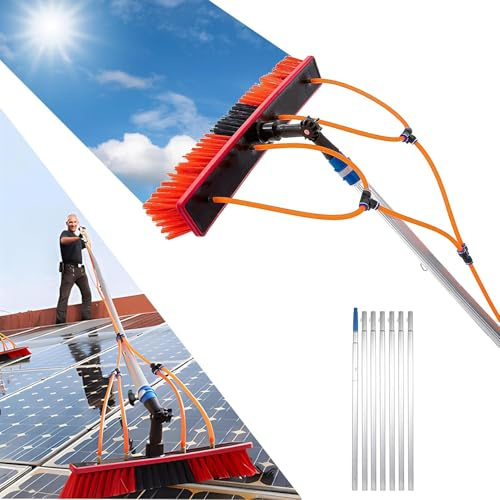 Adjustable Solar Panel Cleaning Kit with Water Fed Pole – Perfect for Outdoor Glass Roof and Window Washing – Efficient Eco Friendly Solution for Sparkling Clean s