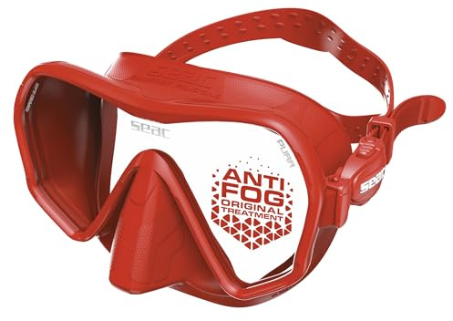 SEAC Pura – Masque de Plongée Monoverre Frameless en Silicone | Masque de Plongée et Snorkeling Antifog Low Volume avec Boucle 3D