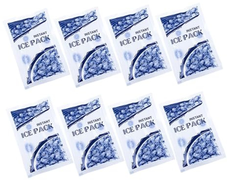 Warmhm 8 Stück Einweg Schnellkühl Eisbeutel mit Sofortiger Kühlung unter 0°C Vielseitige Kühlpackungen für Verletzungen Verbrennungen und Insektenstiche