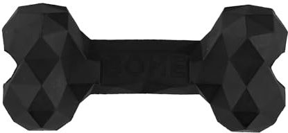 Culinavog Giocattolo Masticabile per Cani, Osso di Gomma, Osso Robusto in Gomma Naturale, Masticatori Aggressivi Cura Dentale Giocattolo da Masticare Interattivo per Cani Peso Massimo 30 Kg (Nero, M)