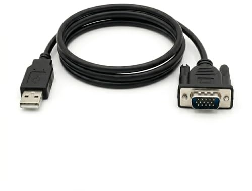 Pidwaok Câble USB vers VGA mâle 15 broches pour Peugeot Diagnostic, 1,8 m PC Link