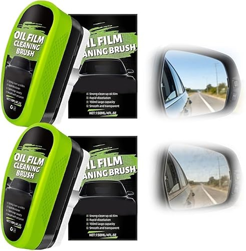 2 Stück Clear Vision Autoglasreiniger (2026 Neu),2.0 Upgrade Clearvision Glass Cleaner Scheibenreiniger Auto gegen Ölfilm-Oil Film Cleaning Brush für Windschutzscheibe,klare Sicht bei Regen und Nebel