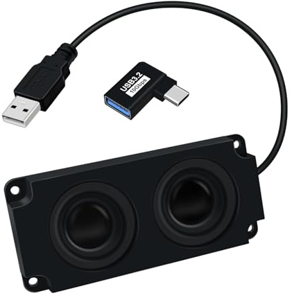 YINGAYOU USB Skrivbordshögtalare med Dubbla Utgångar 3 W Mini USB Multimediahögtalare för Datorer, Telefoner, MP3 och MP4 Spelare (Svart 0,7 m)