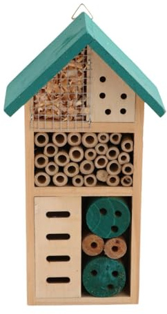 RoaQinFo Hotel de Madera, Refugio para Mariposas Y Abejas, Regalos para El Hogar, Hábitat de Abejas, Mariquita, Patio, Adorno de de Madera