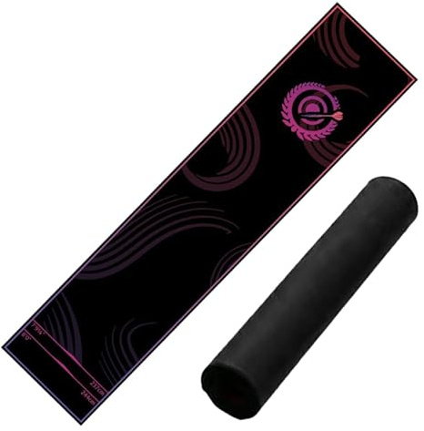 Dartmatta, 34 x 300 cm halkfri bärbar med prydnadslinje kristallsammet, darttavla golvskyddsmatta, dartmatta med ocka, för sovsal fritidsutrymme spelrum rekreation, centrum kontor