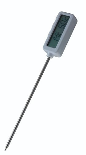 KitchenCraft Digital Cooking Thermometer Probe and Kitchen Timer, 22cm, White