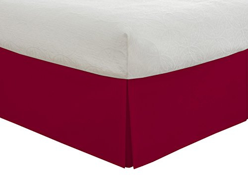 Lux Hotel Cache-sommier plissé Classique de 35,6 cm de Long, pour lit Simple XL, Rouge
