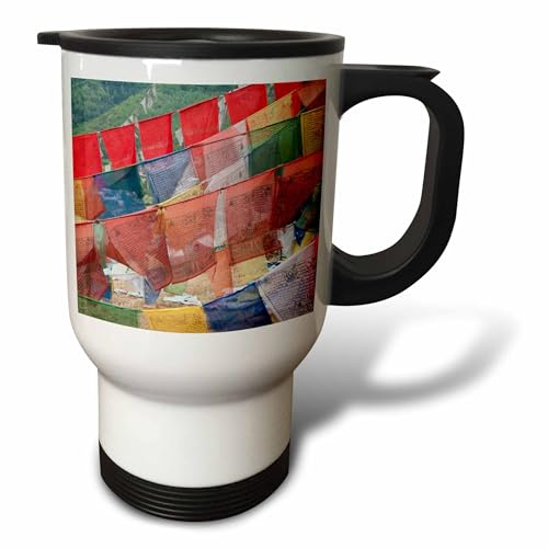 3dRose Asia, Bhutan, Thimphu, prayer flags - AS04 BJA0003 - Jaynes Gallery 14oz Stainless Steel Travel Mug
