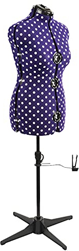 Verstellbare Schneiderpuppe Violett mit Punktmuster 8-Teilige | Mittel (M) [Größe EUR 44 bis 48]