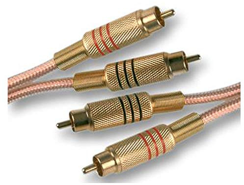 PREMIUM doble 2 x RCA Phono Plug macho a Plug Lead Cable de altavoz de audio de 0,5 m hasta 5 m