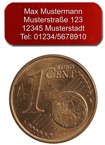 generisch Drohnenplakette/Drohnenkennzeichen (rot, Nano (18x8mm))