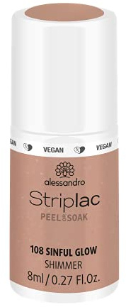 alessandro Striplac UV-Nagellack Sinful Glow– Schonend und langanhaltend – Einfache Entfernung dank Peel-Off-Technologie – Vegan und tierversuchsfrei – 8 ml