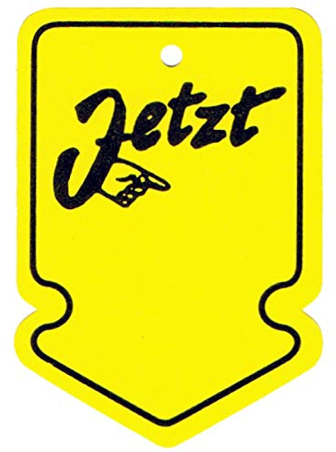 Kartonetiketten 40x60mm JETZT Pfeilform gelb – 3.000 Etiketten aus stabilem 250 g/m² Offsetkarton – Preisetiketten mit 3mm Lochung zur Waren- & Preisauszeichnung – PB-Onlinehandel