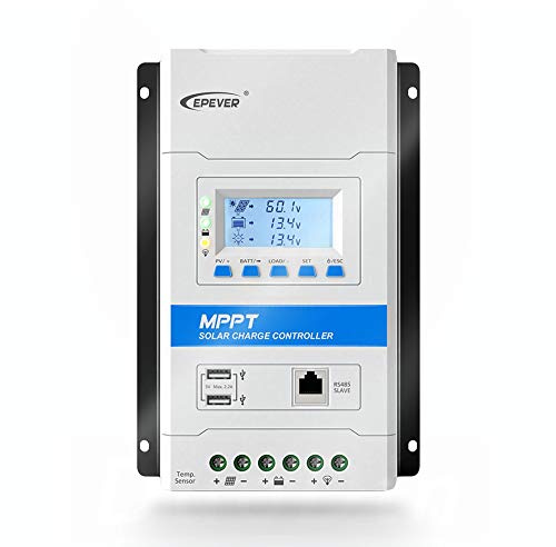 SolaMr 30A MPPT Régulateur de Charge Solaire 12V/24V Contrôleur de Charge de Batterie pour Panneau Solaire avec Écran LCD et Double Port USB - TRIRON 3210N