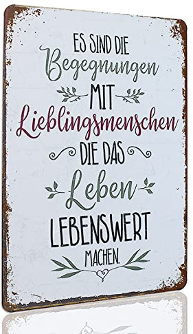 Hioni Es Sind Die Begegnungen Mit Lieblingsmenschen Die Das Leben Lebenswert Machen Vintage Blechschild Poster Wandschild Wand Dekoration Metallschild Türschild