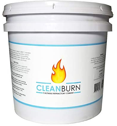 Cleanburn Seau de ciment réfractaire Dry-Mix de 11,3 kg, mortier réfractaire moulable à haute température pour réparation de maçonnerie