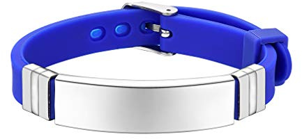 Supcare Bracciale Uomo Donna Personalizzato, Medico Emergenza Braccialetto Incisione Identificativo, Colorati Braccialetti Silicone Personalizzabili, 15-21 cm Regolabile Bracciale Salvavita Pazienti