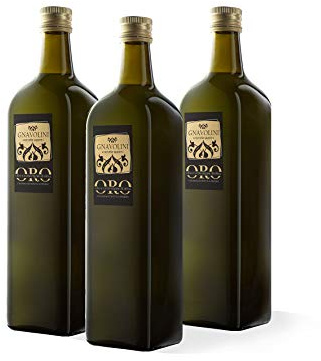 Huile d'Olive Vierge Extra ITALIENNE de Gnavolini Raccolta Sapore | 3 Bouteilles de 1 litre | Huile Evo de Cuisine Extraite à Froid