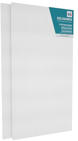 VBS Keilrahmen 60 cm x 30 cm 2er-Set Leinwand Rahmen Acrylmalerei Ölfarben Acrylgießen Maluntergrund