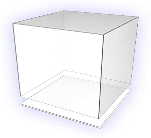 HOKU Holzhäuser Kunststofftechnik Präsentations-Würfel, Acryl- Glaskasten, 5 transparente Seiten, farblos, 250mm x 250mm x 250mm