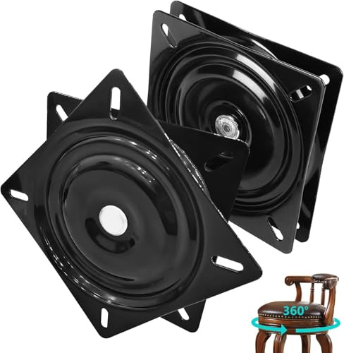 aleawol 2 Stück 15.2 cm Stahl Kugellager Drehteller Schwenkplatte, quadratische 360 Grad drehbare Bodenplatte, Bootssitz, drehbare Basisplatte für Barhocker, Tisch, drehbarer Ersatz-Bootshocker | Barhocker, 360 Grad drehbarer Sitzersatz, Stahlkugellager, Drehplatte für Bootshocker, Stühle, Tisch