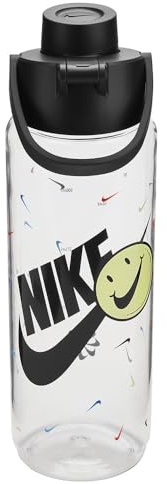 Nike TR Renew Recharge Chug Bottle 24oz Graphic Trinkflasche in der Farbe Clear/Black/Black 709 ml, N.100.7637.968.24