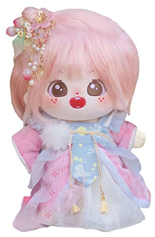 niannyyhouse 20 cm Plüschpuppe, Mädchen, humanoid, gefüllt, kein Attribut, 20,3 cm, normaler Körper, tragbar, Kleidung, Verkleidung, Geschenke (A-7-mit Skelett)
