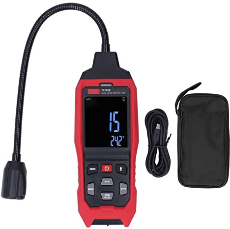 Rilevatore di Perdite di Gas, Spegnimento Automatico, Illuminazione Luminosa Portatile, Tester per Gas, Allarme Sonoro, Ampia Gamma per Regolatore