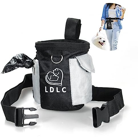 JUNUNDJING Leckerlibeutel für Hunde, Futterbeutel Hunde, Kleine Futterbeutel für das Hundetraining mit Karabiner, Beutelspender und verstellbarem Bund, Leicht zu tragendes Tierspielzeug