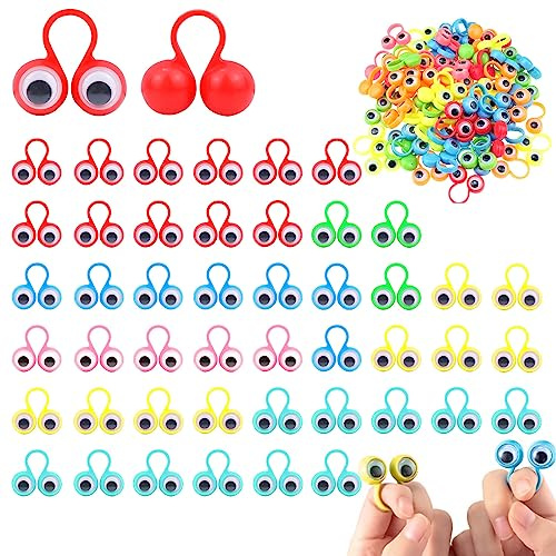 Augen-Fingerpuppen, mehrfarbig, perfekt für Kindergeschenktüten, Halloween, Partygeschenke, Fingerpuppen, Augen, um die Farbwahrnehmung von Kindern zu entwickeln, 50 Stück