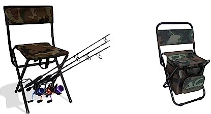 LEADALLWAY Fishing Chair with Rod Holder and Fishing Chair with Cooler Bag