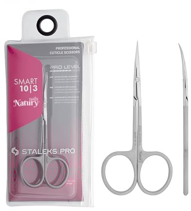 STALEKS PRO by Natury Nails Forbici professionali per cuticole. Anelli ergonomici. Acciaio inossidabile. Smart SS-10/3