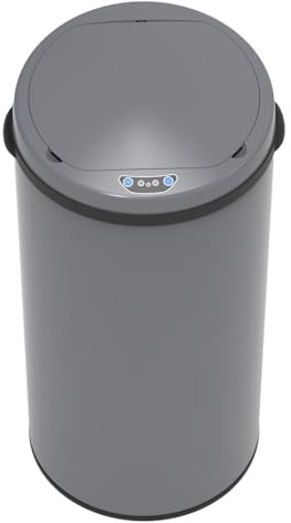 SVITA Sensor-Mülleimer 42L Stahl mit Sensor Elektrischer Abfalleimer Küche Automatik Mülleimer Grau