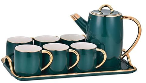 Brocca Acqua Set da tè pomeridiano Set di tazze e piattini da caffè in ceramica con bollitore freddo for hotel a casa Caraffa Acqua