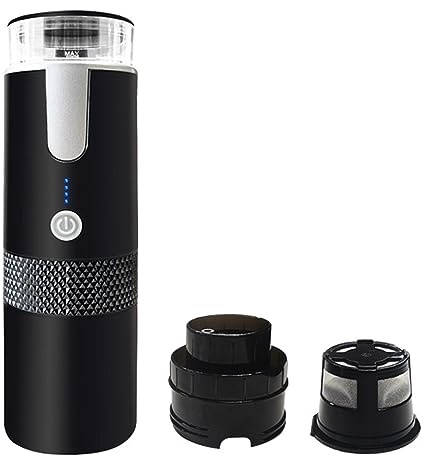 NCONCO Cafetera portátil de 170 ml, espresso, negro, compatible con cápsulas y K-Cup, adecuada para casa, oficina y coche