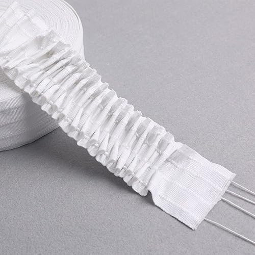 WANYI Gardinenband Kräuselband Gardinen, Gardinenband zum Aufnähen Polyester 7CM Breit Vorhangband Schlaufenband Universalband Faltenband für Gardinen Band(3M)