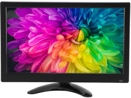 11.6 Inch Small PC Monitor Mini Monitor HDMI Monitor 1920x1080 LED Monitor with HDMI VGA AV BNC USB Intput, for Fire Stick Computer, Kitchen Monitor, Built in Speaker (UK Plug