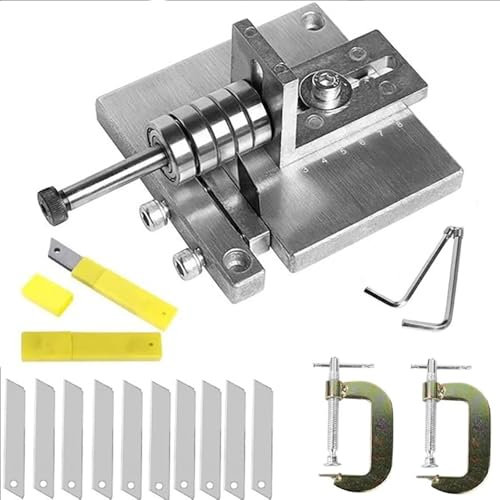 Máquina de Pala de Cuero,Cuero Craft Skiver Machine,Pala Piel Skiving máquina, espesor ajustable pelador de cuero Con 20 cuchillas de repuesto y 2 G-clips para el procesamiento de cuero