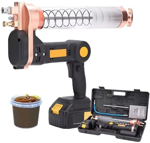 QUTBAG Cordless Caulking Gun, Battery Powered Electric Grease Gun Kit with Flexible Hose and Coupler, 2 Batteries & Charger, Angle Adjustable, for Trailers, Agriculture, Marine tie rod