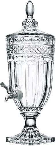Dispensador de Bebidas 2L/3L/5L Jarra fría de Vidrio Jugo Bebida Pot con Grifo Botella de Vino de Vidrio Lata de Bebida de Alta Temperatura Botella de Agua Fácil dispensación,D,2L